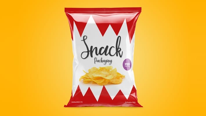 Free Snack Packaging Mockup PSD