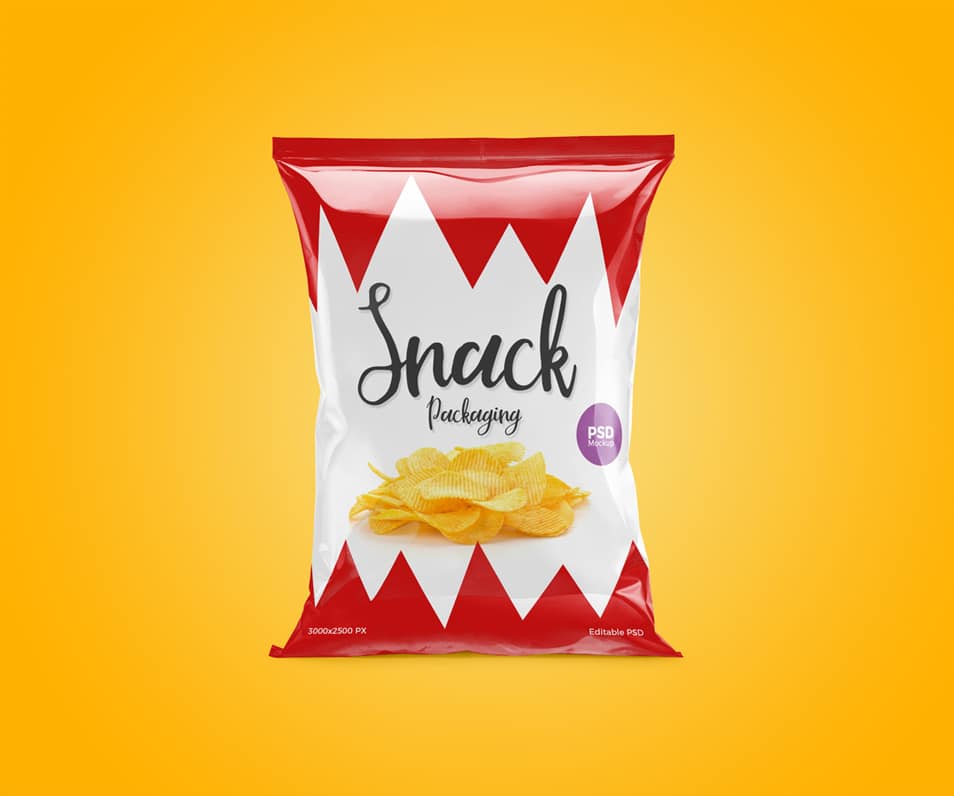 Free Snack Packaging Mockup PSD