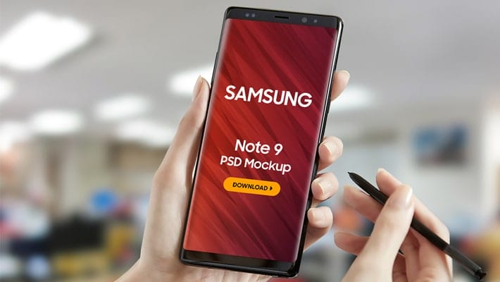 Samsung Galaxy Note 9 Mockup PSD
