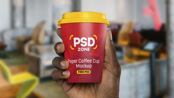 Hand Holding Paper Cup Mockup PSD » CSS Author