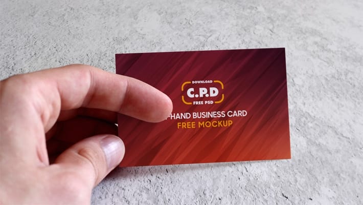In-Hand Business Card Mockup PSD