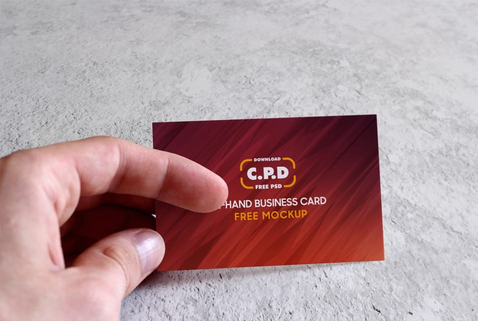 In-Hand Business Card Mockup PSD