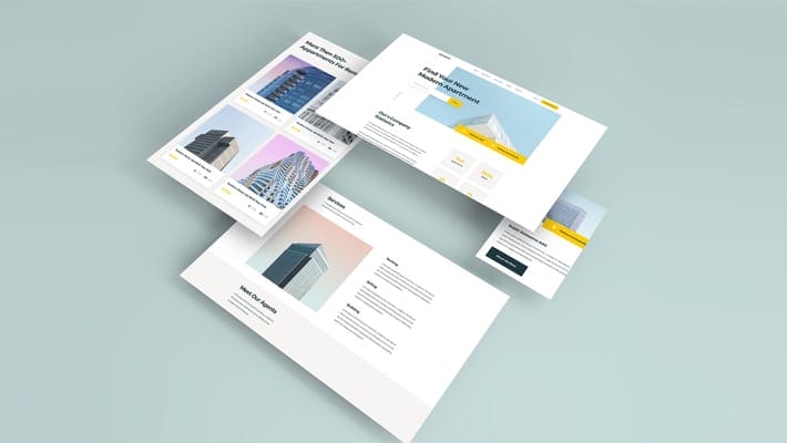 Isometric Web Pages Mockup