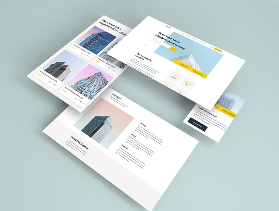 Isometric Web Pages Mockup