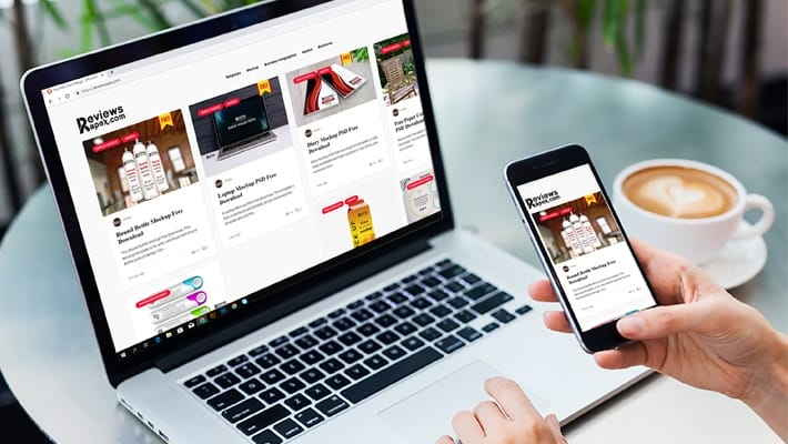 Laptop and Mobile Mockup Free PSD