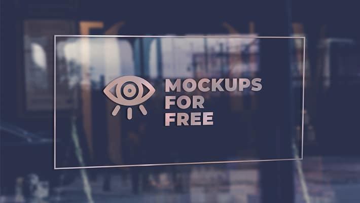 Logo On The Glass Door Mockup