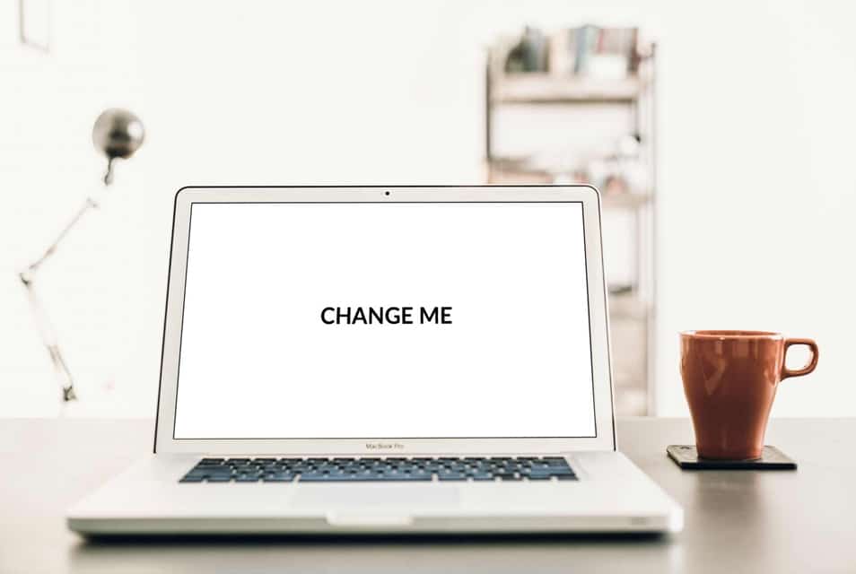 MacBook and a Coffee Cup Mockup