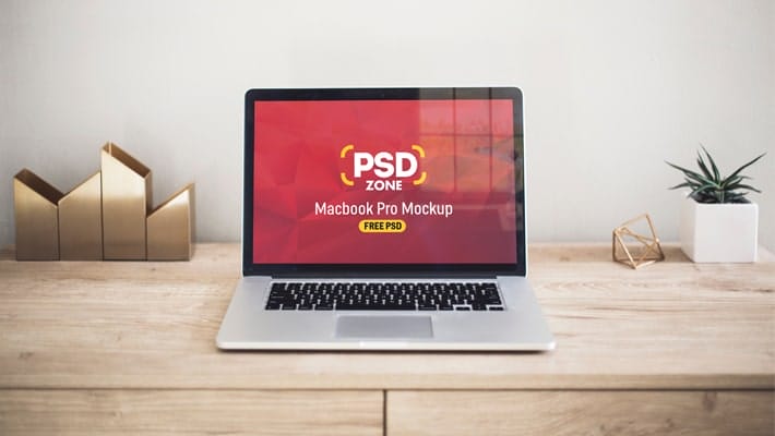 Macbook Pro on Desk Mockup