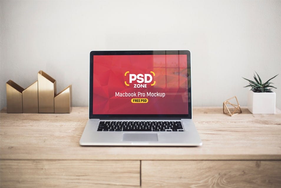 Macbook Pro on Desk Mockup