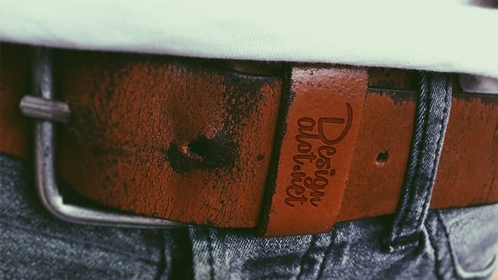 Mens Vintage Leather Belt Free Mockup