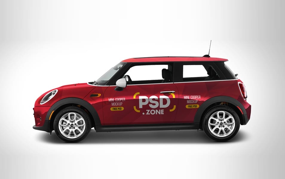 Mini Cooper Mockup Free PSD