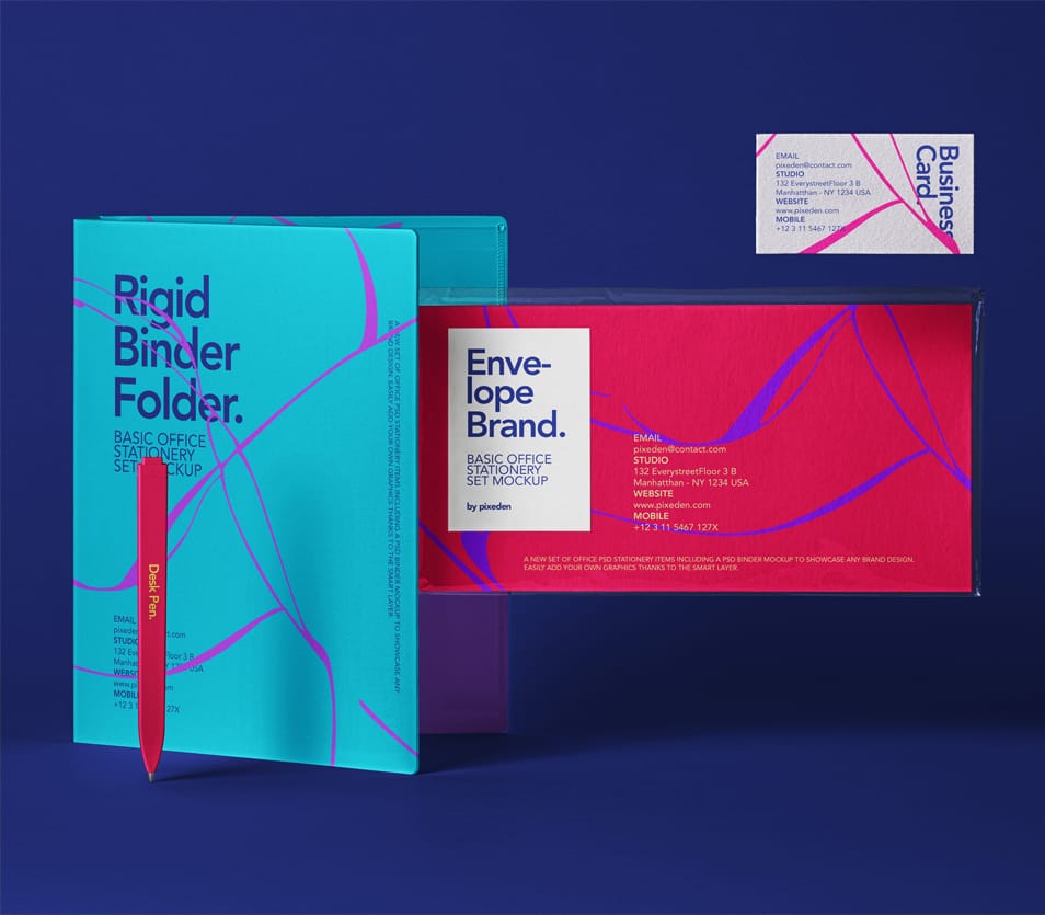 Office PSD Basic Stationery Mockup