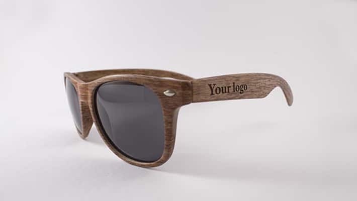 Realistic Wooden Sunglasses Mockup