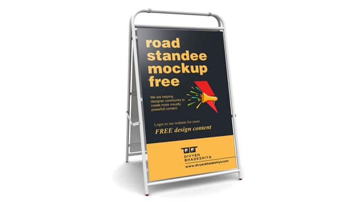 Road Standee Mockup PSD