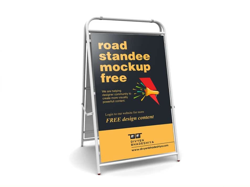 Road Standee Mockup PSD