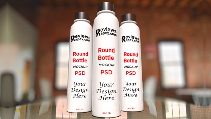 Round Bottle Mockup PSD