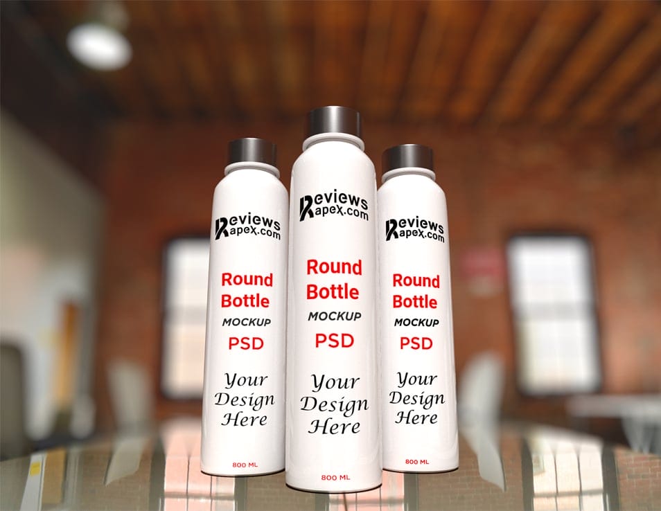 Round Bottle Mockup PSD