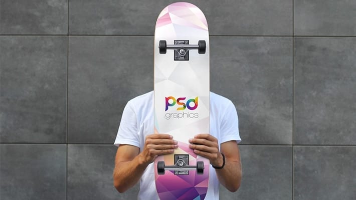 Skateboard Mockup Template PSD