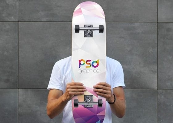 Skateboard Mockup Template PSD
