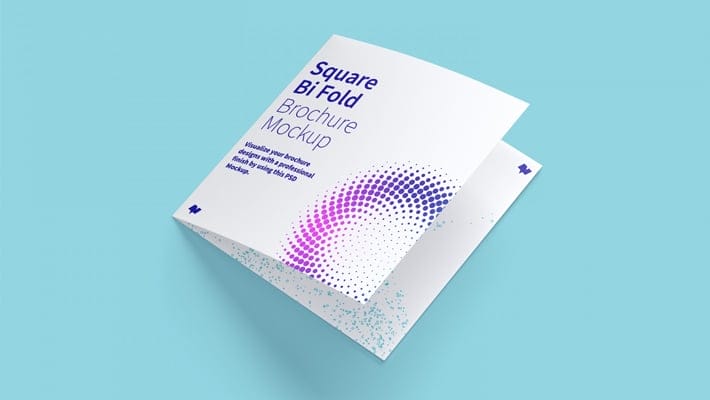Square Bi Fold Brochure Mockup