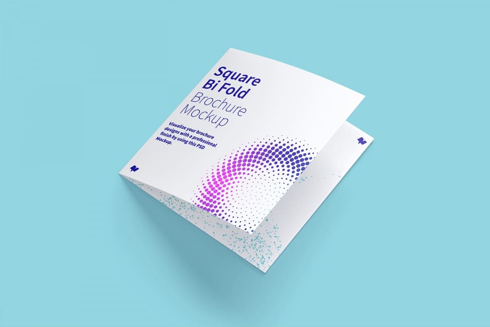 Square Bi Fold Brochure Mockup