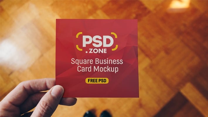 Square Business Card Mockup PSD