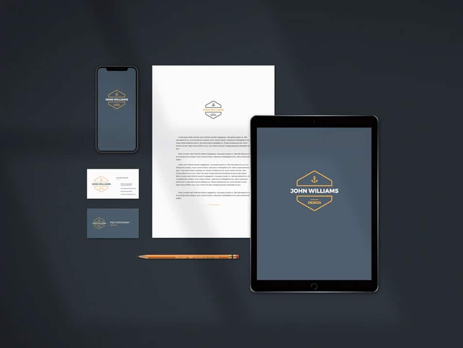 Stationery Scene PSD Mockup