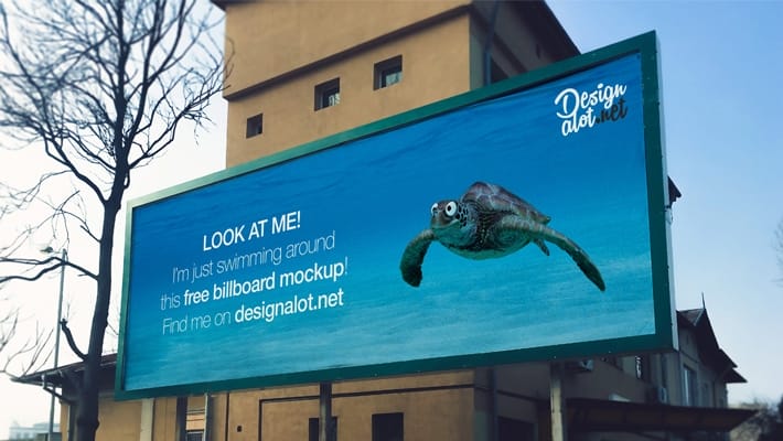 Wide 3:1 Outdoor Billboard Free Mockup