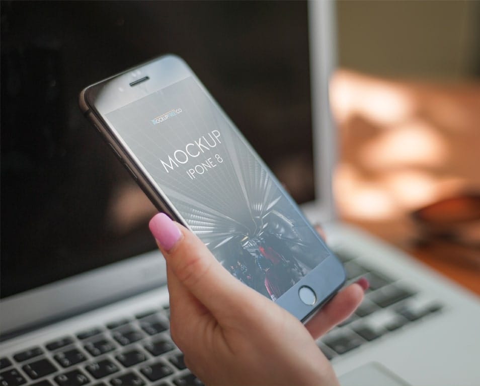 iPhone 8 Free PSD Mockup