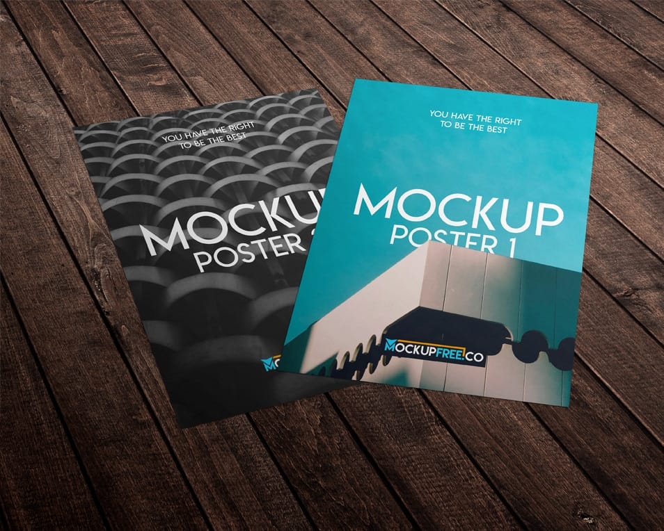 2 Free PSD Poster Mockups