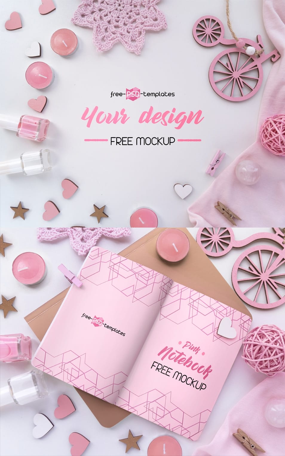 2 Free Soft Pink Mockups