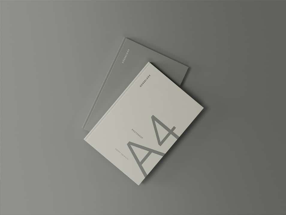 2 Hardcover Books Mockup