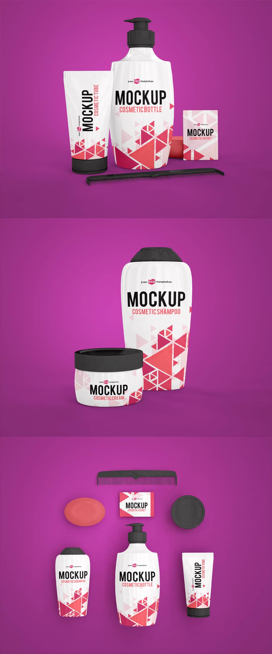 3 Free Cosmetic Mock-ups in PSD