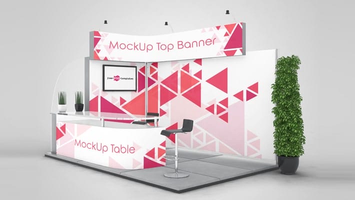 3 Free Exhibition Stand Mock-ups in PSD