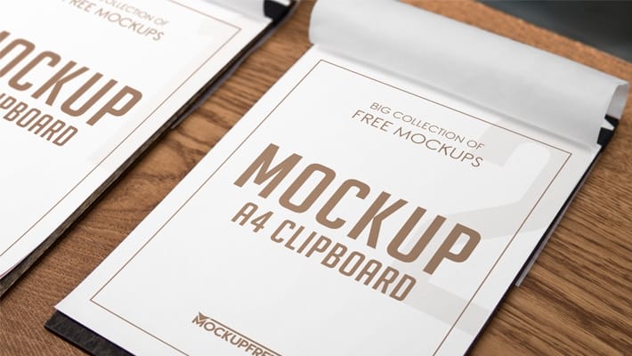 A4 Clipboard Free PSD Mockup