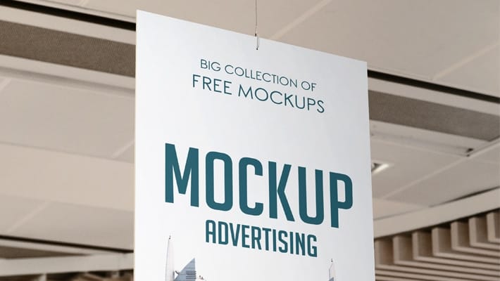 Advertising in Supermarket Free PSD Mockup