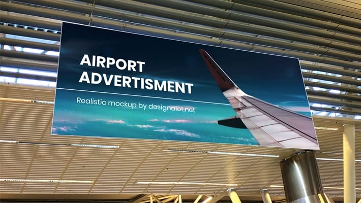 Airport Advertisement Realistic Mockup