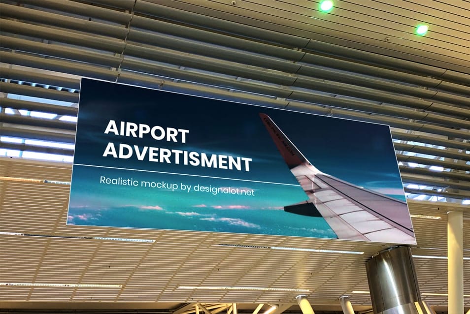 Airport Advertisement Realistic Mockup