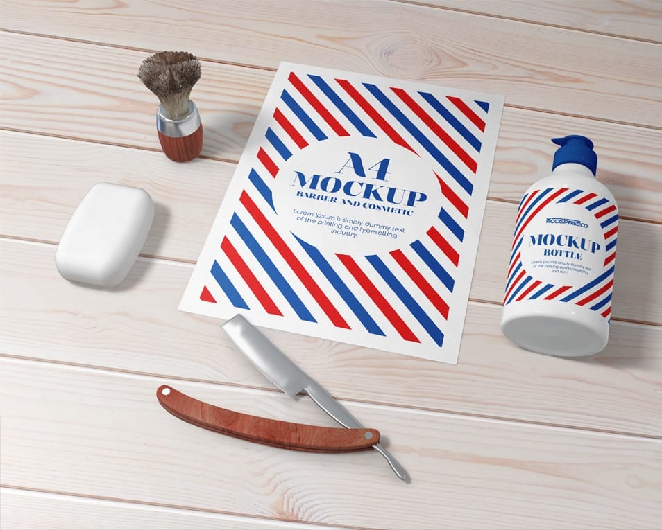 Barber and Cosmetic Free PSD Mockup