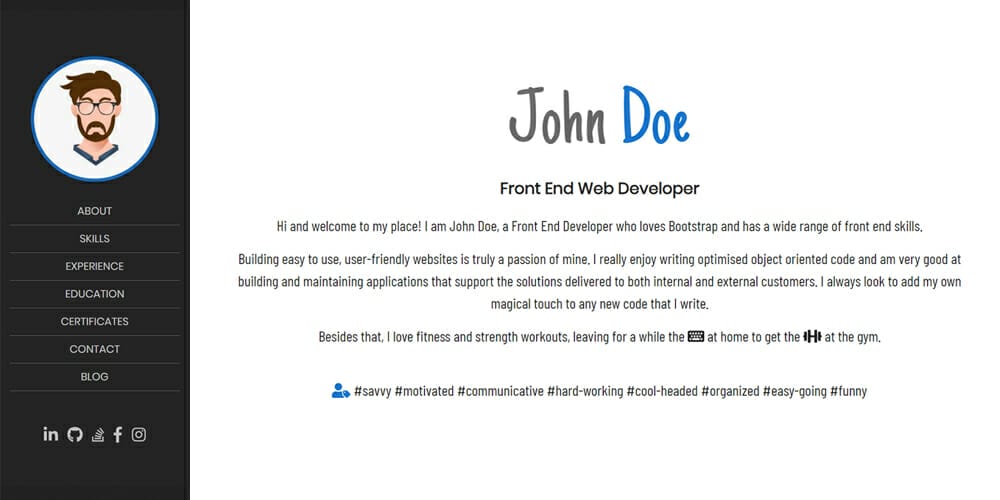 Bootstrap4 Resume