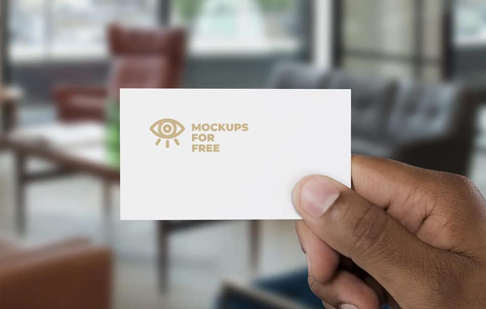 Business Card In Hand Mockup