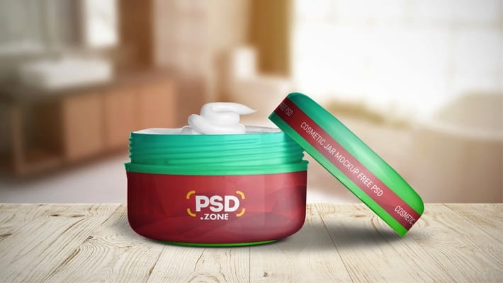 Cosmetic Plastic Jar Mockup PSD