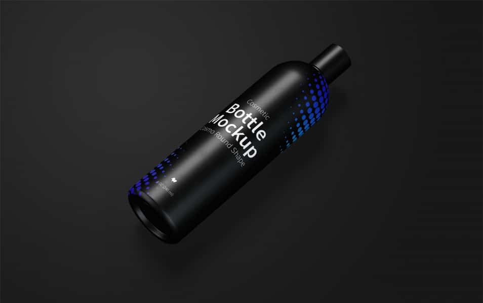 8 oz / 240 ml Cosmo Round Shape Cosmetic Bottle Mockup