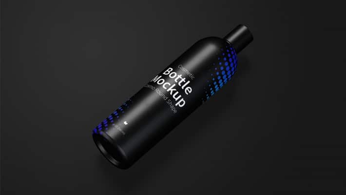 8 oz / 240 ml Cosmo Round Shape Cosmetic Bottle Mockup