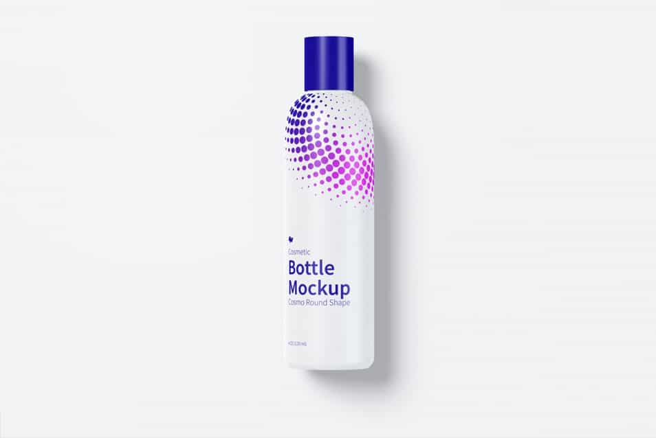4 oz / 120 ml Cosmo Round Shape Cosmetic Bottle Mockup