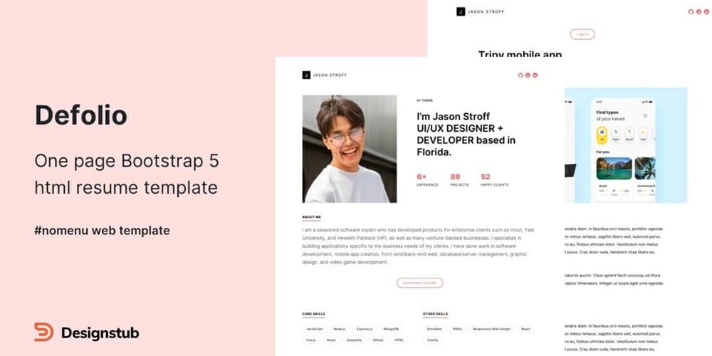 20+ Free HTML Resume Templates 2023 25 Defolio