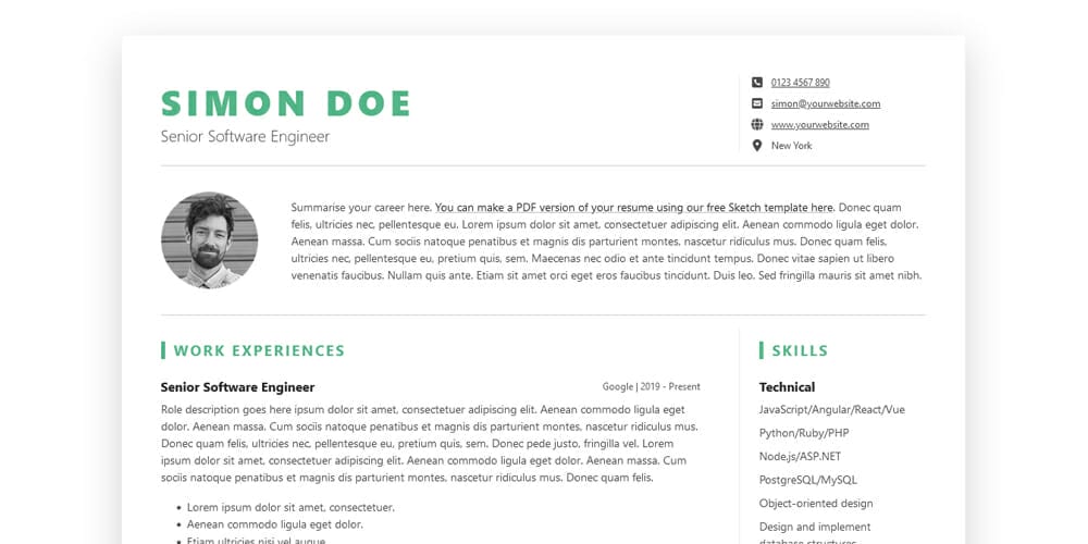 20+ Free HTML Resume Templates 2023 65 DevResume