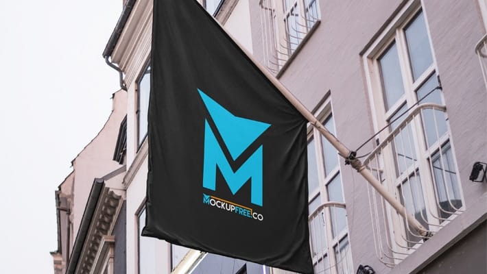 Flag Free PSD Mockup
