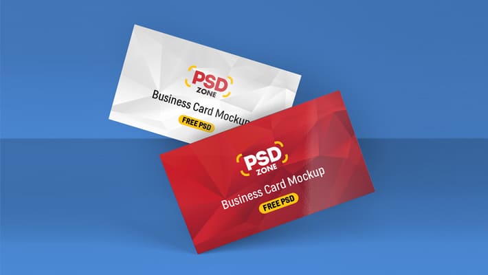 Floating Business Card Mockup PSD