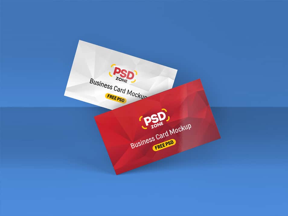 Floating Business Card Mockup PSD